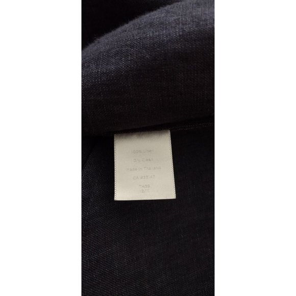 Talbots Blue 100% Linen Draped Open Front Waterfall Topper Jacket Size 10 - Picture 8 of 9